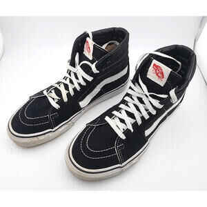 Vans Shoes Hi Tops Men 7.5 Women 9 Black Suede Off The Wall